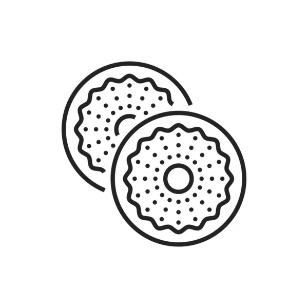 Sacramental Bread Hosties Isolated Line Art Pastry Vector Holy Communion — Stok Vektör