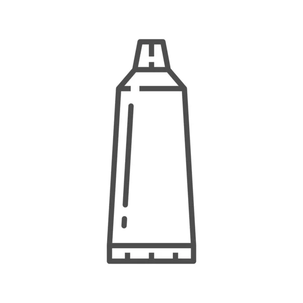 Косметична Трубка Ізольована Лінія Мистецтва Значок Векторна Зубна Паста Клей — стоковий вектор