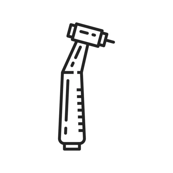 Dental Nozzle Drill Isolated Medical Dentistry Tool Outline Icon Vector — Stockvektor