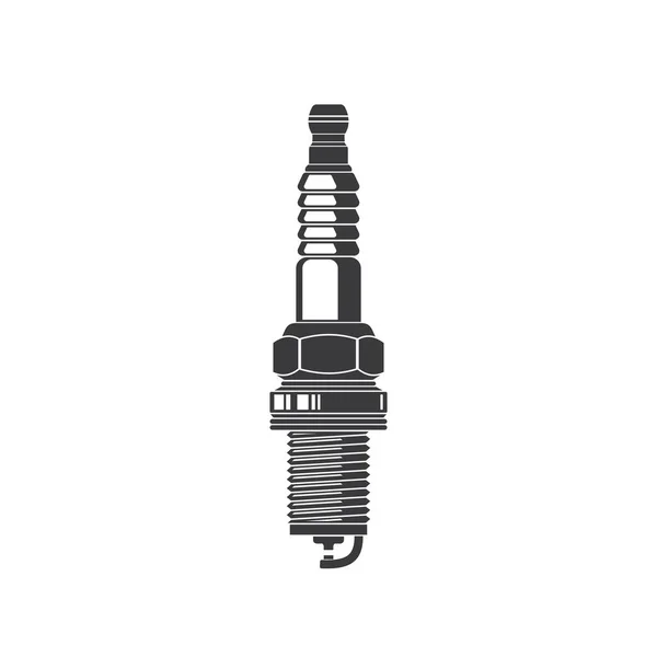 Car Spark Plug Isolated Monochrome Power Engine Symbol Vector Sparking — Stockový vektor