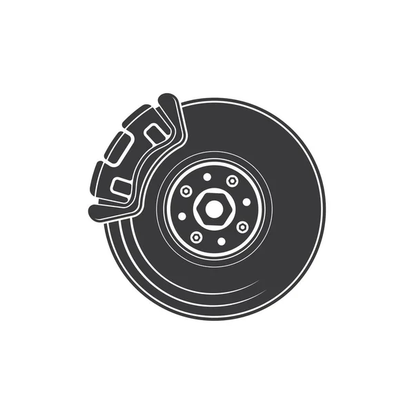 Brake Disk Caliper Isolated Auto Moto Part Monochrome Icon Vector —  Vetores de Stock