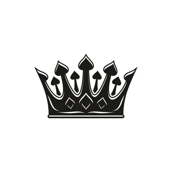 Antique Monochrome Corona Isolated Royal Nobility Symbol Vector Medieval Heraldic — 图库矢量图片