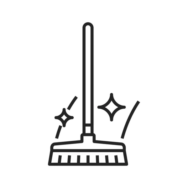 Washing Mop Vector Line Icon House Cleaning Item Floor Mop —  Vetores de Stock
