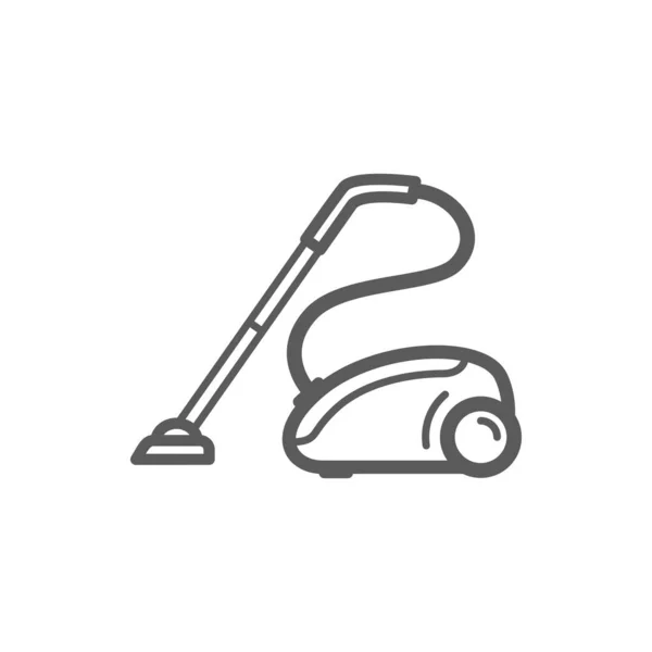 Vacuum Cleaner Vector Thin Line Icon Home Cleaning Appliances Household — ストックベクタ
