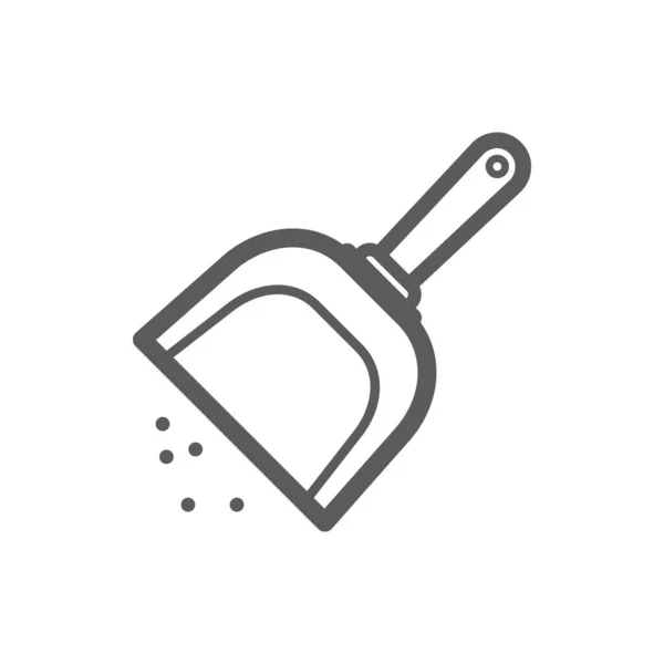Dustpan Vector Line Icon Dust Sweeping Scoop Dustpan House Cleaning — Vettoriale Stock