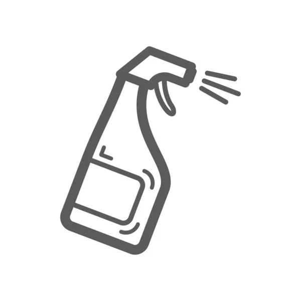 Glass Cleaner Spray Bottle Vector Line Icon Window Glass Bathroom — Stok Vektör