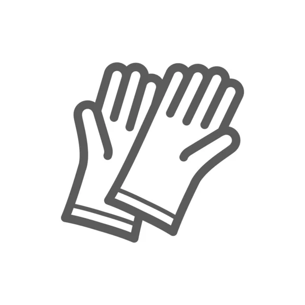 Защитные Перчатки Вектор Тонкой Линии Значок Очистка Дома Стирка Прачечная — стоковый вектор