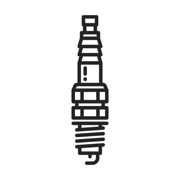 Car Spark Plug Vector Line Icon Engine Ignition Automotive Part — Vector de stoc