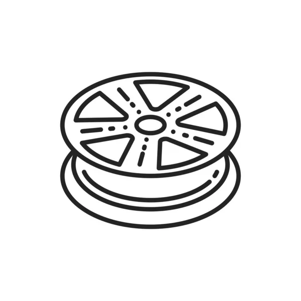 Alloy Wheel Rim Vector Thin Line Icon Auto Service Wheel — 스톡 벡터