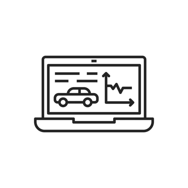 Car Computer Diagnostics Vector Thin Line Icon Automotive Diagnostic Check — Stockvektor