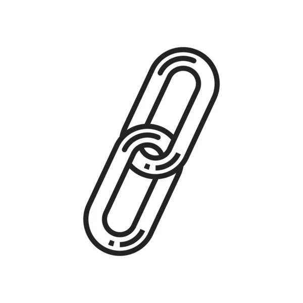 Two Linked Chains Isolated Linear Interaction Symbol Vector Monochrome Link — Stok Vektör