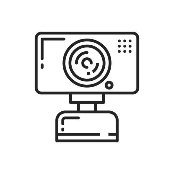 Surveillance Camera Isolated Linear Icon Vector Videocamera Webcam Chat Camera — Stock Vector