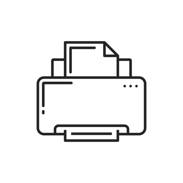Контур Принтера Ізольовано Мінімальною Кнопкою Плоского Стилю Векторний Друк Пристрою — стоковий вектор