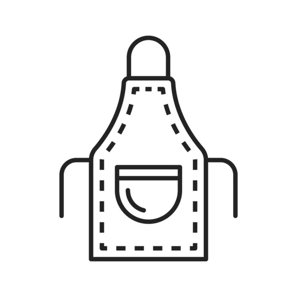 Apron Vector Thin Line Icon Kitchen Accessory Cooking Garments — Wektor stockowy