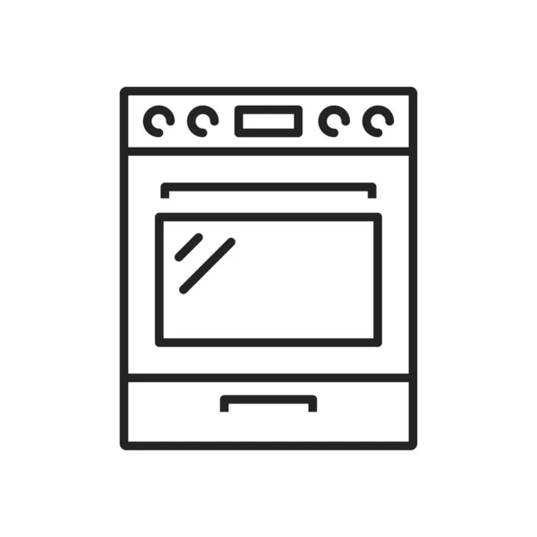 Значок Тонкой Линии Плиты Кухонная Техника Плита Духовка — стоковый вектор