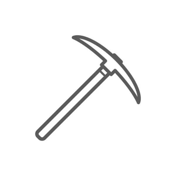 Pickaxe Shaped Hand Tool Used Prying Isolated Monochrome Outline Icon — Vettoriale Stock