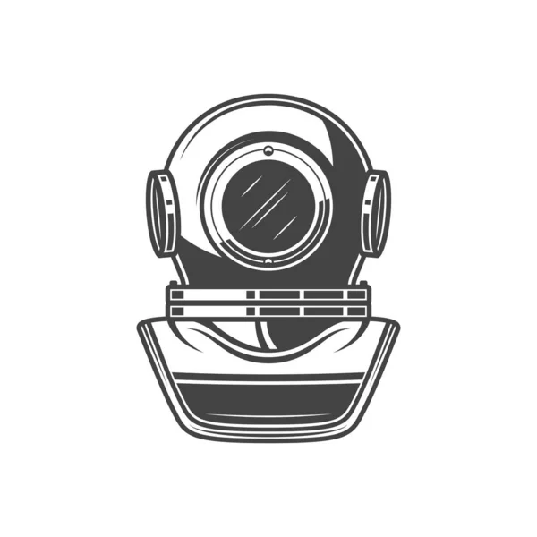 Retro Diving Helmet Isolated Old Mask Vector Old Fashion Equipment — Stock vektor