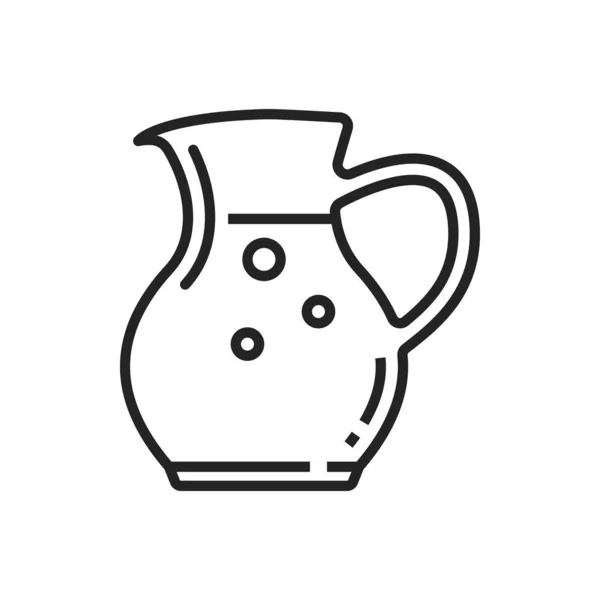 Glass Jug Vector Thin Line Icon Kitchen Dishware Kitchenware Water — 图库矢量图片