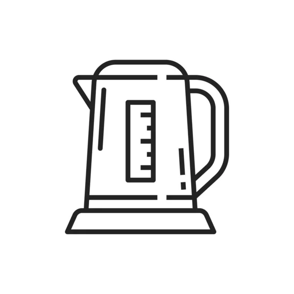 Значок Тонкой Линии Вектора Чайника Кухонная Техника Электрический Чайник Чайник — стоковый вектор