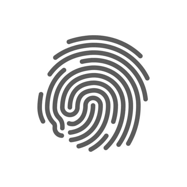 Scan Finger Print Isolated Fingerprint Outline Icon Vector Thumbprint Police — Stock Vector