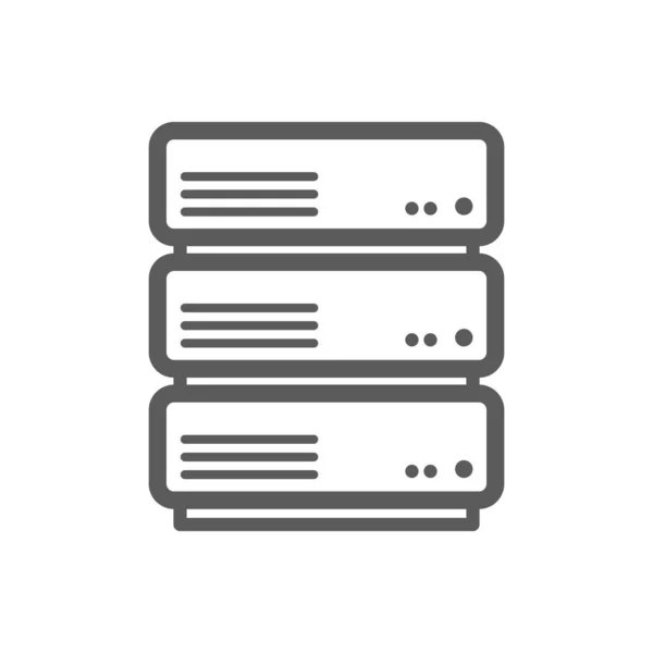 Data Management Database Info Storage Isolated Outline Icon Vector Data — Archivo Imágenes Vectoriales