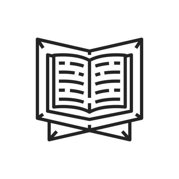Откройте Книгу Корана Стенде Изолированный Священный Коран Изолированный Контур Значок — стоковый вектор