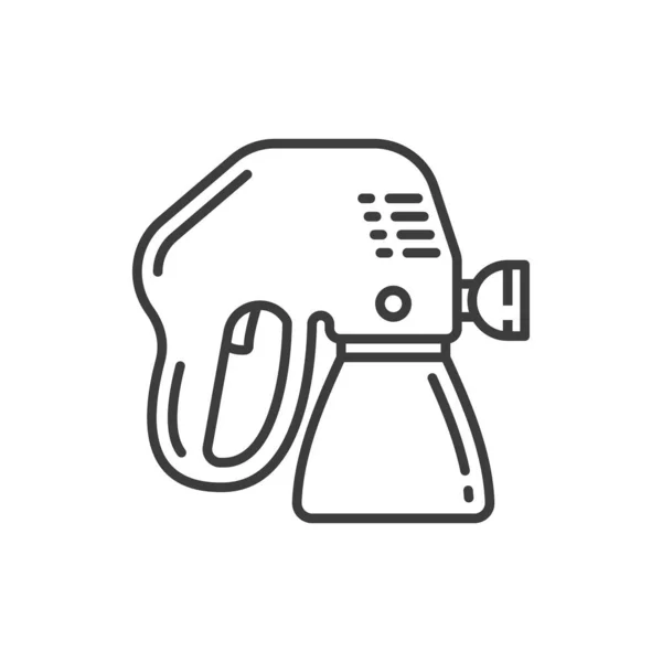 Spray Gun Pulverizer Isolated Car Paint Airbrush Outline Icon Vector — Stockový vektor