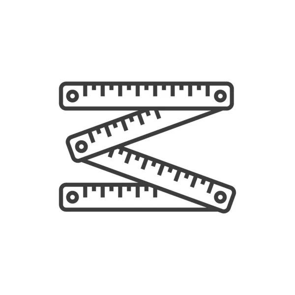 Metal Folding Tape Measure Isolated Outline Icon Vector Stainless Steel — Wektor stockowy