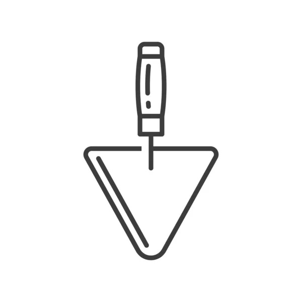 Metal Putty Knife Isolated Triangle Spatula Outline Icon Vector Scraper — Vetor de Stock