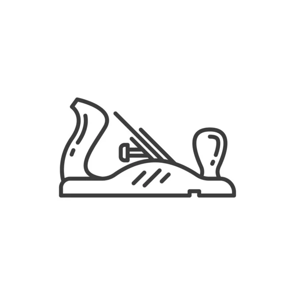Plane Instrument Isolated Smoothing Carpenter Tool Outline Icon Vector Woodwork — 스톡 벡터