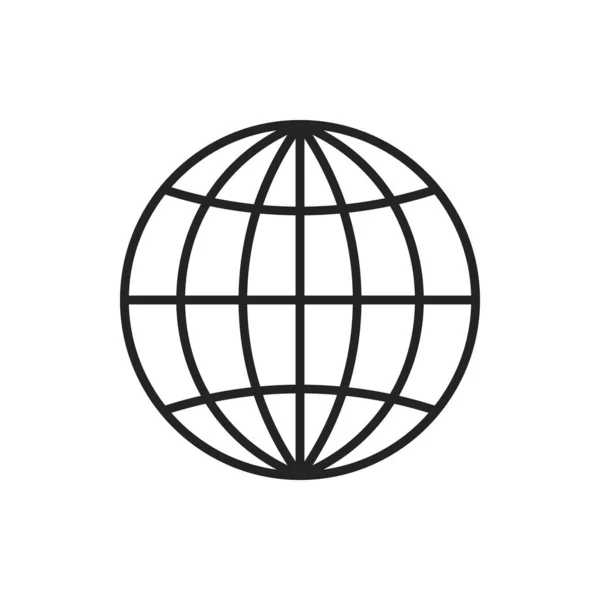 Globe Outline Icon Isolated Monochrome Sign Vector Linear World Global — 图库矢量图片