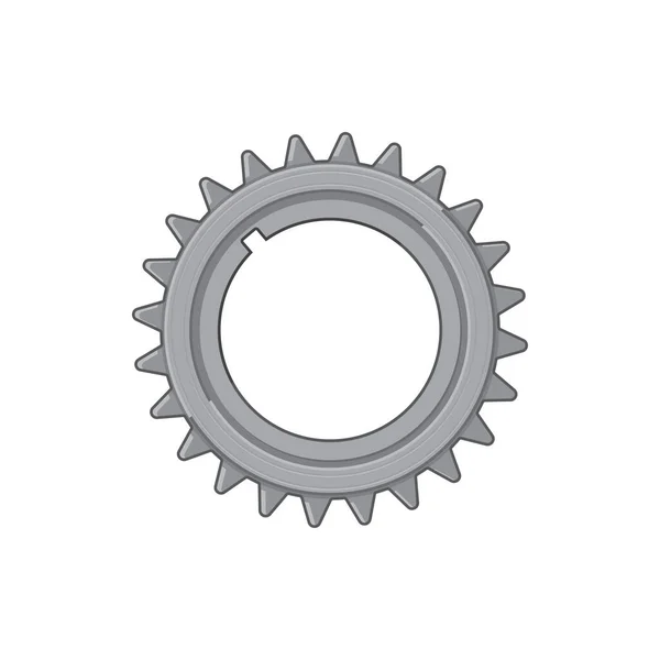 Cogwheel Car Detail Isolated Vehicle Spare Part Icon Vector Mechanical — Stok Vektör