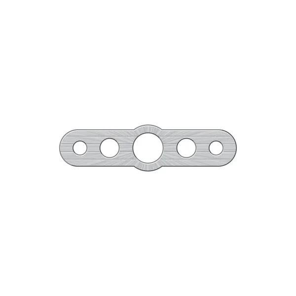 Metal Mounting Plate Holes Screw Isolated Realistic Icon Vector Steel — Archivo Imágenes Vectoriales