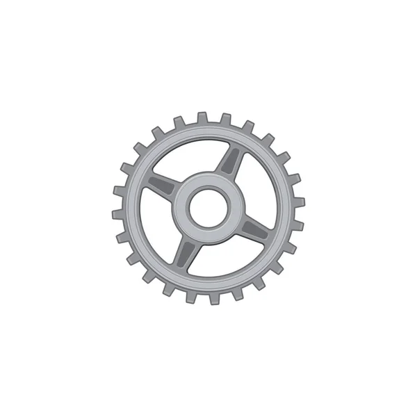 Cogwheel Gear Mechanism Isolated Vehicle Spare Part Vector Mechanical Moving — Stockvektor