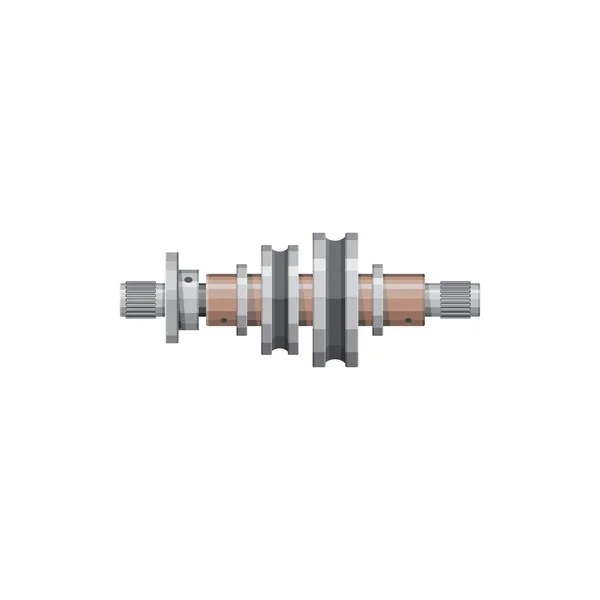 Car Detail Camshaft Metal Rotating Object Isolated Realistic Icon Vector — ストックベクタ
