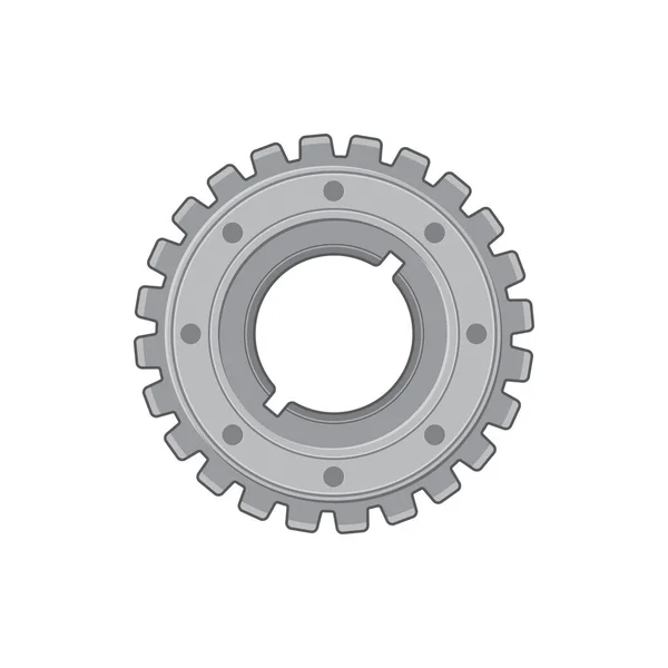 Gear Mechanism Mechanical Moving Item Isolated Realistic Icon Vector Metal — Vettoriale Stock