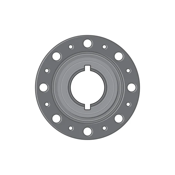 Valve Pipe Flange Isolated Carbon Steel Filter Realistic Icon Vector — Stockvector