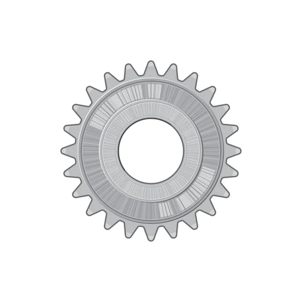 Cogwheel Vehicle Detail Isolated Gear Mechanism Realistic Icon Vector Rotating — Wektor stockowy