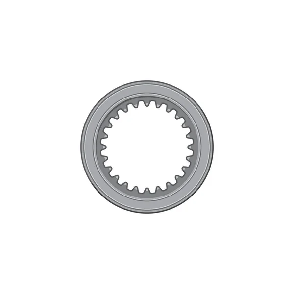 Bearings Gasket Tooth Machine Element Isolated Realistic Icon Vector Motorcycle — Vetor de Stock