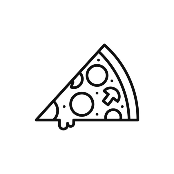 Cheese Pizza Isolated Snack Outline Icon Vector Italy Cuisine Dish — Image vectorielle