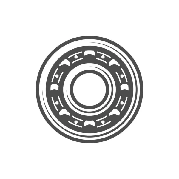 Ball Bearing Rolling Elements Isolated Vehicle Spare Part Monochrome Icon — Stockvektor