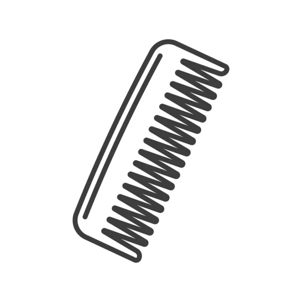 Wooden Hair Brush Isolated Outline Icon Vector Retro Hairbrush Plastic — Stockvektor