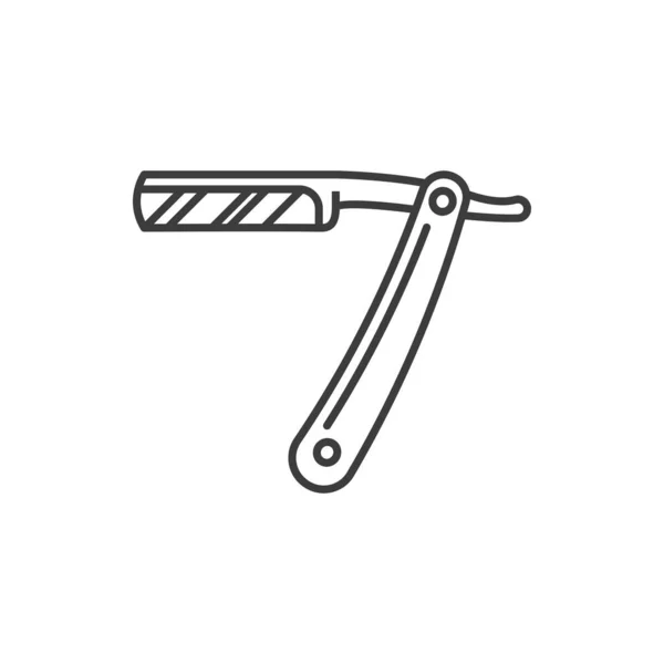 Shaving Knife Open Cut Throat Straight Razor Outline Icon Vector — Archivo Imágenes Vectoriales