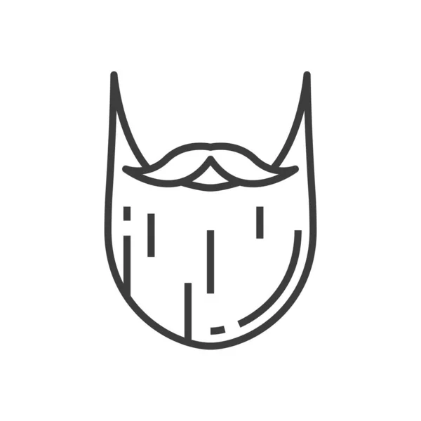 Beard Moustaches Isolated Outline Icon Vector Retro Man Hairstyle Beard — ストックベクタ