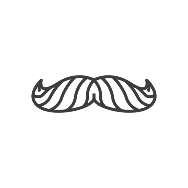 Retro Moustaches Curved Upper Ends Barbershop Hairstyle Isolated Outline Icon — Image vectorielle