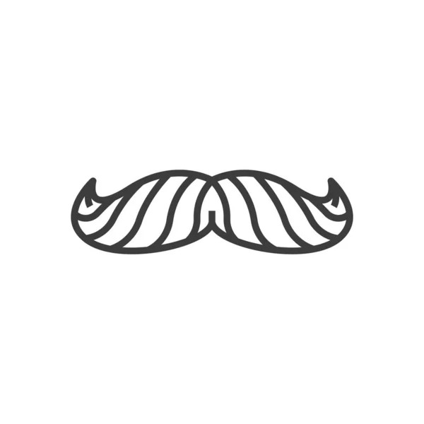 Retro Moustaches Curved Upper Ends Barbershop Hairstyle Isolated Outline Icon — Stockvector