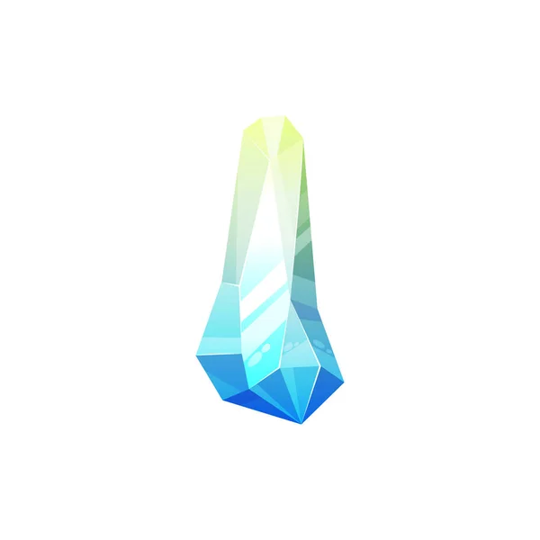 Crystal Gem Vector Isolated Stone Blue Green Precious Crystal Gemstone — Vetor de Stock