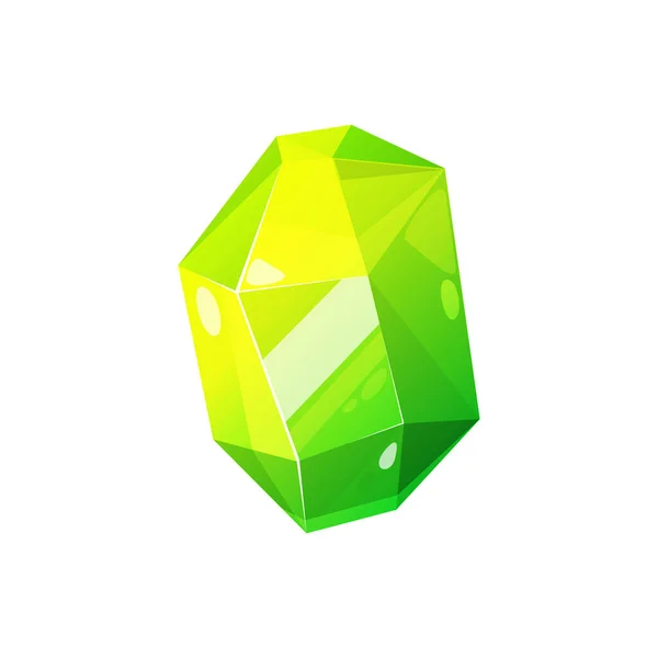 Green Gemstone Crystal Vector Jewel Gem Emerald Yellow Mineral Rhinestone — Wektor stockowy