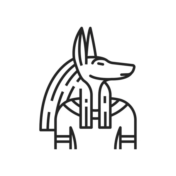 Anubis God Ancient Egypt Isolated Outline Vector Icon Jackal Headed — Image vectorielle