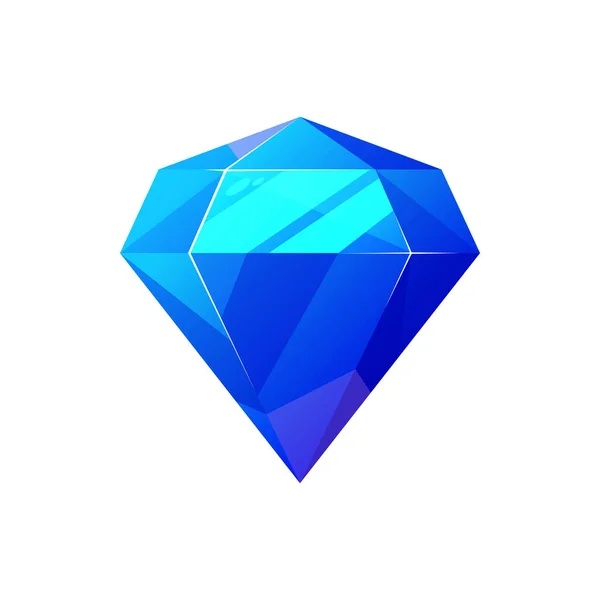 Blue Diamond Isolated Precious Gemstone Vector Sapphire Swiss Topaz Cut — Stockvektor
